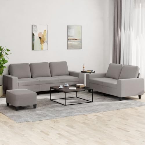 Qnhdfrt 3-TLG. Sofagarnitur Taupe Stoff mit 2-Sitzer und 3-Sitzer Sofa sowie Fußhocker für Wohnzimmer Sitzecke Lounge und Entspannung Robustes Design Langlebig Qnhdfrt 3-TLG. Sofagarnitur Taupe Stoff mit 2-Sitzer und 3-Sitzer Sofa sowie Fußhocker für Wohnzimmer Sitzecke Lounge und Entspannung Robustes Design Langlebig von Qnhdfrt
