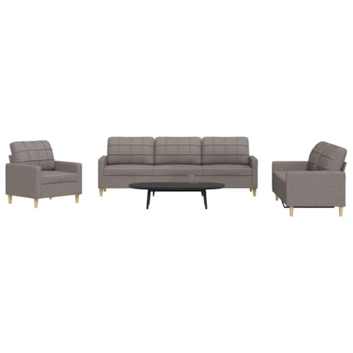 Qnhdfrt 3-TLG. Sofagarnitur Taupe Stoff mit Metallrahmen Bequemes Sofa Set inklusive Sessel 2-Sitzer und 3-Sitzer für Wohnzimmer Lounge gemütliche Sitzecke Qnhdfrt 3-TLG. Sofagarnitur Taupe Stoff mit Metallrahmen Bequemes Sofa Set inklusive Sessel 2-Sitzer und 3-Sitzer für Wohnzimmer Lounge gemütliche Sitzecke von Qnhdfrt