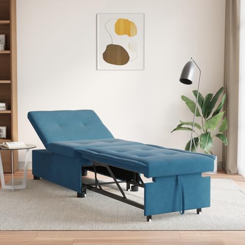 Qnhdfrt 3-in-1 Ausziehbares Schlafsofa Blau Samt Rechteckig 67x191x82cm Kompakt mit Verstellfunktion für kleine Wohnungen Lounge Möbel im Wohnzimmer Qnhdfrt 3-in-1 Ausziehbares Schlafsofa Blau Samt Rechteckig 67x191x82cm Kompakt mit Verstellfunktion für kleine Wohnungen Lounge Möbel im Wohnzimmer von Qnhdfrt