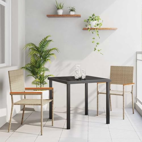 Qnhdfrt 3 teilige Garten Essgruppe Beige Quadratisch Modernes Poly Rattan Set mit 2 Stühlen Robuste Outdoor Möbel für Balkon Terrasse Garten Qnhdfrt 3 teilige Garten Essgruppe Beige Quadratisch Modernes Poly Rattan Set mit 2 Stühlen Robuste Outdoor Möbel für Balkon Terrasse Garten von Qnhdfrt