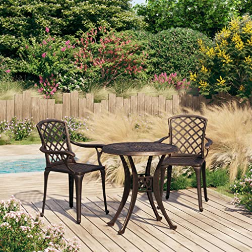 Qnhdfrt 3 teiliges Bistro Set aus Aluminiumguss Bronzefarben Outdoor Gartenmöbel mit Schirmloch Robust und Wetterfest für Terrasse Balkon und Gartenbereich Qnhdfrt 3 teiliges Bistro Set aus Aluminiumguss Bronzefarben Outdoor Gartenmöbel mit Schirmloch Robust und Wetterfest für Terrasse Balkon und Gartenbereich von Qnhdfrt