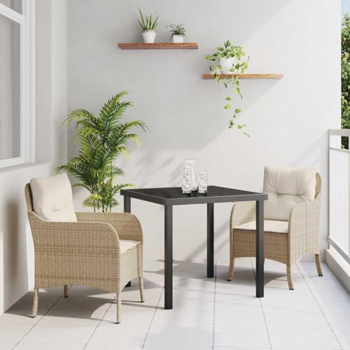 Qnhdfrt 3 teiliges Garten ESS Set Poly Rattan Beige mit Kissen Outdoor Sitzgruppe für Terrasse Balkon und Garten Qnhdfrt 3 teiliges Garten ESS Set Poly Rattan Beige mit Kissen Outdoor Sitzgruppe für Terrasse Balkon und Garten von Qnhdfrt