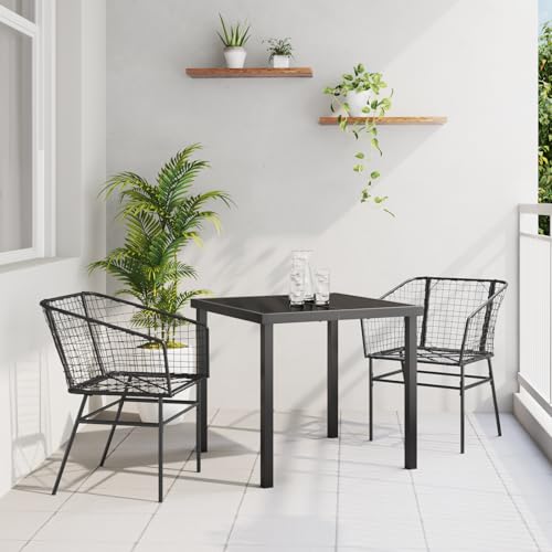 Qnhdfrt 3-teiliges Garten Essenset Schwarz Leicht Outdoor Möbel Poly Rattan mit Tisch für Terrasse Balkon Garten Qnhdfrt 3-teiliges Garten Essenset Schwarz Leicht Outdoor Möbel Poly Rattan mit Tisch für Terrasse Balkon Garten von Qnhdfrt