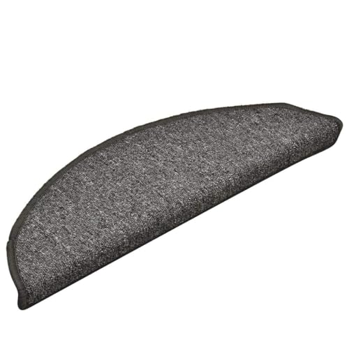 Qnhdfrt 30 Stufenmatten Treppenstufen Teppich 56x17 cm Halbrund Dunkelgrau Selbstklebend Rutschhemmend Modern & Robust für Wohnzimmer Flur und Bürotreppen von Qnhdfrt