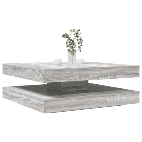 Qnhdfrt 360-Grad Drehbarer Couchtisch Beistelltisch Grau Sonoma 90x90x34,5 cm mit Unterem Regal für Wohnzimmer Modernes Design und Stauraum Qnhdfrt 360-Grad Drehbarer Couchtisch Beistelltisch Grau Sonoma 90x90x34,5 cm mit Unterem Regal für Wohnzimmer Modernes Design und Stauraum von Qnhdfrt