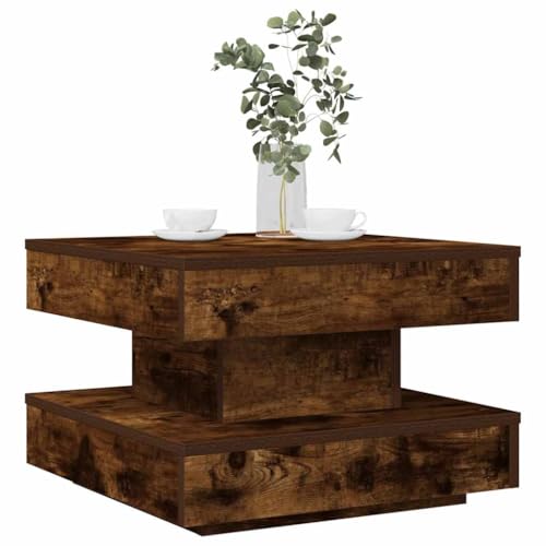 Qnhdfrt 360 Grad Drehbarer Couchtisch Beistelltisch Klein in Räuchereiche 50x50x34,5 cm mit Modernem Design und Unterem Stauraum für Wohnzimmer Schlafzimmer Deko Qnhdfrt 360 Grad Drehbarer Couchtisch Beistelltisch Klein in Räuchereiche 50x50x34,5 cm mit Modernem Design und Unterem Stauraum für Wohnzimmer Schlafzimmer Deko von Qnhdfrt