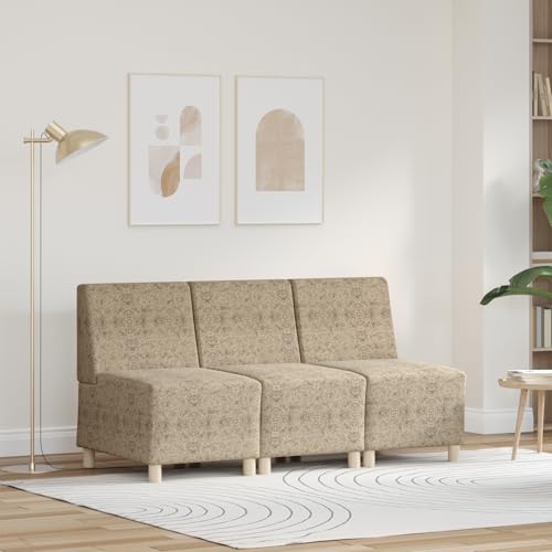Qnhdfrt 3er Set Akzentstuhl mit Kissen Hellgrau 55 cm Faux Wildleder Modulares Design Bequeme Sessel für Wohnzimmer Home Office und Leseecken von Qnhdfrt