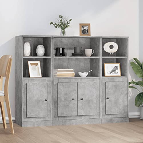 Qnhdfrt 3er Set Highboard Sideboard Schrank Betongrau aus Holzwerkstoff Modernes Design mit viel Stauraum für Wohnzimmer Küche Flur Qnhdfrt 3er Set Highboard Sideboard Schrank Betongrau aus Holzwerkstoff Modernes Design mit viel Stauraum für Wohnzimmer Küche Flur von Qnhdfrt