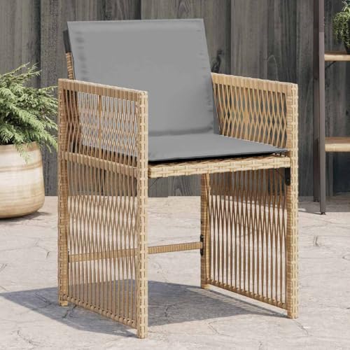 Qnhdfrt 4 Gartenstühle mit Kissen Beigemischung PE-Rattan Klappbare Rückenlehne für Garten Balkon Camping Outdoor Möbel Set Qnhdfrt 4 Gartenstühle mit Kissen Beigemischung PE-Rattan Klappbare Rückenlehne für Garten Balkon Camping Outdoor Möbel Set von Qnhdfrt
