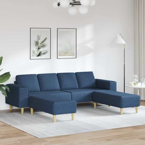 Qnhdfrt 4-Sitzer Big Sofa Blau atmungsaktiver Stoff 250x188x76 cm mit Flacher Armlehne und konischen Beinen Modernes Schlafsofa Schlafcouch für Wohnzimmer Jugendzimmer und Balkon Qnhdfrt 4-Sitzer Big Sofa Blau atmungsaktiver Stoff 250x188x76 cm mit Flacher Armlehne und konischen Beinen Modernes Schlafsofa Schlafcouch für Wohnzimmer Jugendzimmer und Balkon von Qnhdfrt