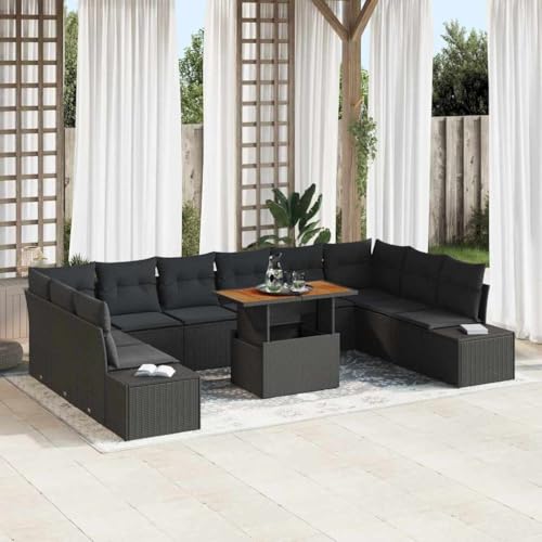 Qnhdfrt 4-Sitzer Garten-Sofa Set mit Gartentisch aus Poly-Rattan in Schwarz - Modernes Design, Wetterfest & Platzsparend für Terrasse, Balkon und Garten Qnhdfrt 4-Sitzer Garten-Sofa Set mit Gartentisch aus Poly-Rattan in Schwarz - Modernes Design, Wetterfest & Platzsparend für Terrasse, Balkon und Garten von Qnhdfrt