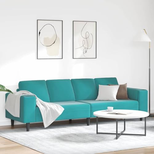 Qnhdfrt 4-Sitzer Samtsofa Türkis mit konischen Beinen Modernes Schlafsofa mit Rückenkissen für kleines Wohnzimmer Balkon und Jugendzimmer Qnhdfrt 4-Sitzer Samtsofa Türkis mit konischen Beinen Modernes Schlafsofa mit Rückenkissen für kleines Wohnzimmer Balkon und Jugendzimmer von Qnhdfrt