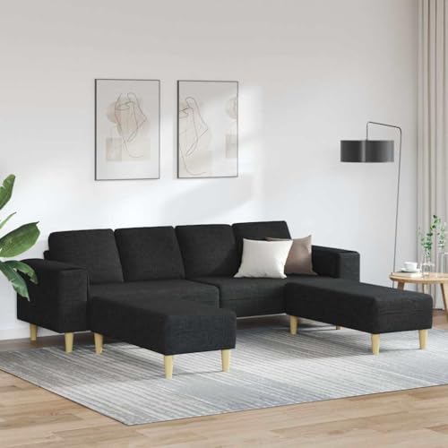 Qnhdfrt 4-Sitzer Schwarz Stoffsofa 250 x 188 x 76 cm mit Atmungsaktivem Bezug und Konischen Kunststoffbeinen Modernes Big Sofa für Wohnzimmer Lounge Schlafzimmer und Balkon Qnhdfrt 4-Sitzer Schwarz Stoffsofa 250 x 188 x 76 cm mit Atmungsaktivem Bezug und Konischen Kunststoffbeinen Modernes Big Sofa für Wohnzimmer Lounge Schlafzimmer und Balkon von Qnhdfrt