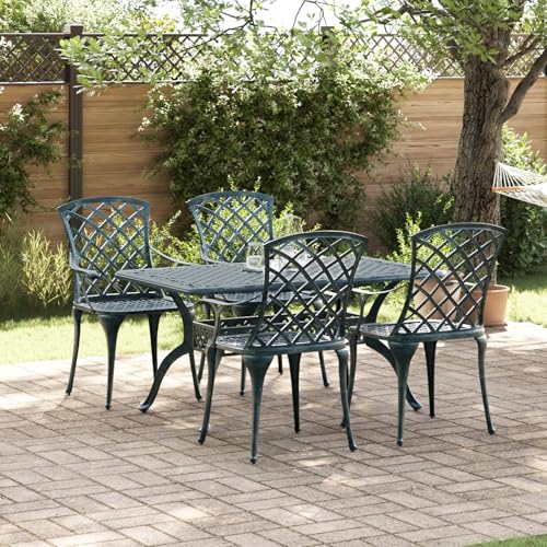 Qnhdfrt 4 Stück Stapelbare Gartenstühle Grün Aluminiumguss - Robustes und Leichtes Outdoor Design für Garten, Terrasse und Balkon von Qnhdfrt