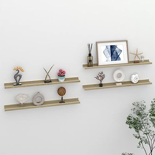 Qnhdfrt 4 Stück Wandregal Schweberegal in Weiß und Sonoma-Eiche 80x9x3 cm MDF Robust Langlebig für Bücher Pflanzen Dekoration in Wohnzimmer Bad Küche Qnhdfrt 4 Stück Wandregal Schweberegal in Weiß und Sonoma-Eiche 80x9x3 cm MDF Robust Langlebig für Bücher Pflanzen Dekoration in Wohnzimmer Bad Küche von Qnhdfrt