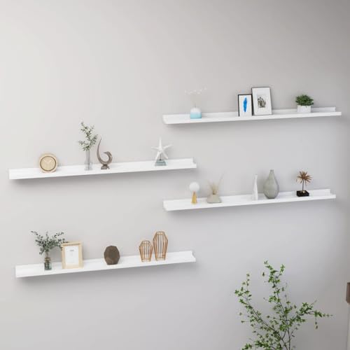 Qnhdfrt 4 Stück Weiße Wandregale Schwebendes Regal Set Dekorativ Robust MDF 100x9x3 cm für Aufbewahrung von Büchern Pflanzen Deko in Wohnzimmer Küche Bad Qnhdfrt 4 Stück Weiße Wandregale Schwebendes Regal Set Dekorativ Robust MDF 100x9x3 cm für Aufbewahrung von Büchern Pflanzen Deko in Wohnzimmer Küche Bad von Qnhdfrt