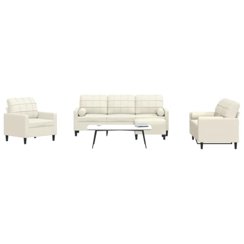 Qnhdfrt 4-TLG. Sofagarnitur mit Sessel, Sofa und Hocker Creme Samt Modernes Design für Wohnzimmer Lounge und Entspannung Qnhdfrt 4-TLG. Sofagarnitur mit Sessel, Sofa und Hocker Creme Samt Modernes Design für Wohnzimmer Lounge und Entspannung von Qnhdfrt