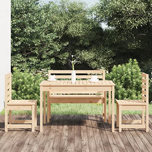 Qnhdfrt 4 teilige Garten Essgruppe aus massivem Kiefernholz Bierzeltgarnitur mit Tisch Stühlen und Bank für Terrasse Garten und Balkon Qnhdfrt 4 teilige Garten Essgruppe aus massivem Kiefernholz Bierzeltgarnitur mit Tisch Stühlen und Bank für Terrasse Garten und Balkon von Qnhdfrt