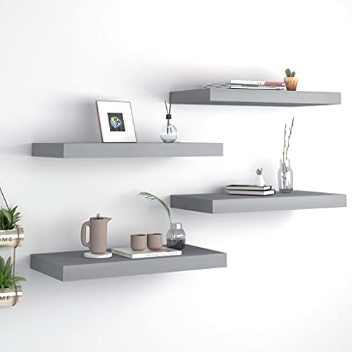 Qnhdfrt 4er Set Grau Schweberegale 50x23x3,8 cm MDF Wabenplatten-Design Metallrahmen Unsichtbare Montage Wandregal für Deko Bücher in Wohnzimmer Bad Küche Qnhdfrt 4er Set Grau Schweberegale 50x23x3,8 cm MDF Wabenplatten-Design Metallrahmen Unsichtbare Montage Wandregal für Deko Bücher in Wohnzimmer Bad Küche von Qnhdfrt