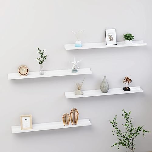 Qnhdfrt 4er Set Wandregal Hochglanz-Weiß 80 cm x 9 cm x 3 cm aus MDF Schwebendes Regal für Bücher Pflanzen und Deko Wohnzimmer Bad Küche Qnhdfrt 4er Set Wandregal Hochglanz-Weiß 80 cm x 9 cm x 3 cm aus MDF Schwebendes Regal für Bücher Pflanzen und Deko Wohnzimmer Bad Küche von Qnhdfrt