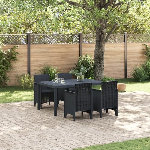 Qnhdfrt 5-teilige Garten Essgarnitur Anthrazit Rechteckig Poly Rattan Set mit Tisch und 4 Stühlen für Balkon Terrasse Kleine Räume Moderne Wetterfeste Materialien Qnhdfrt 5-teilige Garten Essgarnitur Anthrazit Rechteckig Poly Rattan Set mit Tisch und 4 Stühlen für Balkon Terrasse Kleine Räume Moderne Wetterfeste Materialien von Qnhdfrt