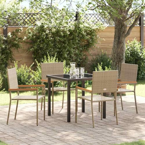 Qnhdfrt 5 teiliges Garten Esszimmer Set Beige aus Naturrattan Modernes Design Outdoor Möbel für Balkon Terrasse und Garten Qnhdfrt 5 teiliges Garten Esszimmer Set Beige aus Naturrattan Modernes Design Outdoor Möbel für Balkon Terrasse und Garten von Qnhdfrt