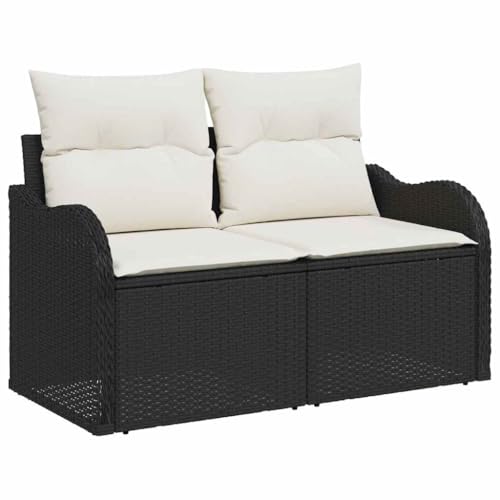 Qnhdfrt 5-teiliges Garten Sofa Set Schwarz Modernes Rattan Lounge Möbel mit Kissen und Glas Tisch für Terrasse Balkon Garten Qnhdfrt 5-teiliges Garten Sofa Set Schwarz Modernes Rattan Lounge Möbel mit Kissen und Glas Tisch für Terrasse Balkon Garten von Qnhdfrt