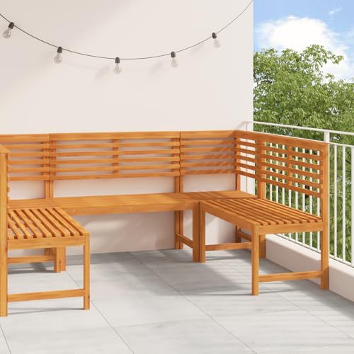 Qnhdfrt 5-teiliges Gartenbank-Set aus Massivholz Akazie Braun Outdoor – Modernes rechteckiges Design mit Platz für 6 Personen für Garten, Terrasse und Balkon Qnhdfrt 5-teiliges Gartenbank-Set aus Massivholz Akazie Braun Outdoor – Modernes rechteckiges Design mit Platz für 6 Personen für Garten, Terrasse und Balkon von Qnhdfrt