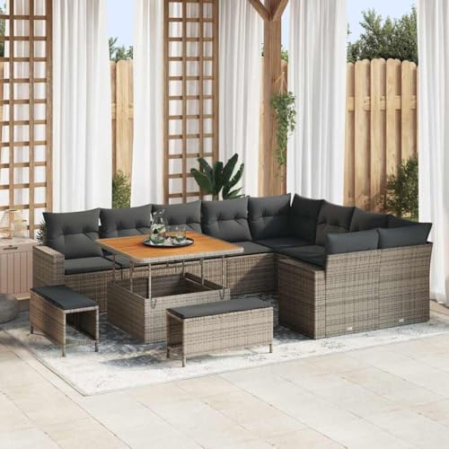 Qnhdfrt 5-teiliges Outdoor Sofa Set Grau Modernes Rattan Sitzgruppe mit Kissen Modular und Wetterfest für Garten Terrasse und Balkon Qnhdfrt 5-teiliges Outdoor Sofa Set Grau Modernes Rattan Sitzgruppe mit Kissen Modular und Wetterfest für Garten Terrasse und Balkon von Qnhdfrt