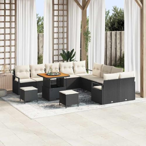 Qnhdfrt 5-teiliges Outdoor-Sofa-Set aus synthetischem Poly-Rattan in Schwarz und Creme, modernes Design mit UV-beständigen Materialien für Garten und Terrasse Qnhdfrt 5-teiliges Outdoor-Sofa-Set aus synthetischem Poly-Rattan in Schwarz und Creme, modernes Design mit UV-beständigen Materialien für Garten und Terrasse von Qnhdfrt