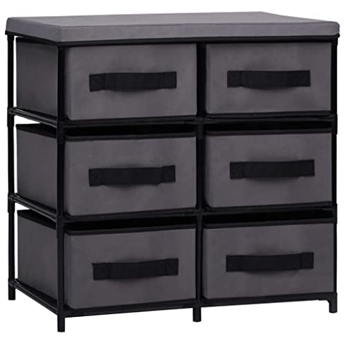 Qnhdfrt 6 Schubladen Aufbewahrungsschrank Grau Stahl 55x29x55 cm Kommode Organizer für Wohnzimmer Schlafzimmer von Qnhdfrt
