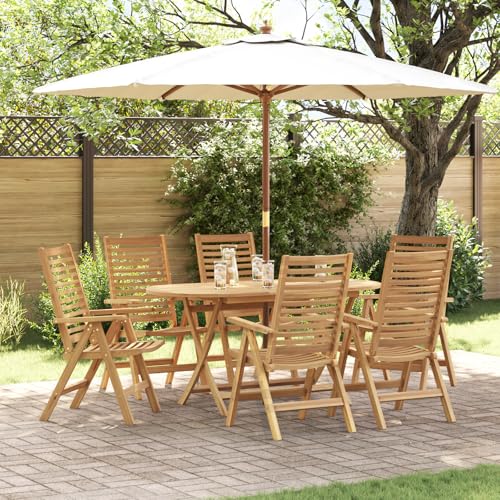 Qnhdfrt 6 Stück Klappbare Gartenstühle aus Massivholz Teak für Balkon Terrasse und Garten Faltbare Stühle mit Öloberfläche Rechteckig Robust Qnhdfrt 6 Stück Klappbare Gartenstühle aus Massivholz Teak für Balkon Terrasse und Garten Faltbare Stühle mit Öloberfläche Rechteckig Robust von Qnhdfrt