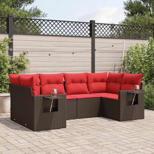 Qnhdfrt 6-Teiliges Polyrattan Gartensofa Set Braun 62 cm mit Stauraum klappbarem Beistelltisch und UV-beständigem Design für Garten Balkon Terrasse und kleine Räume Qnhdfrt 6-Teiliges Polyrattan Gartensofa Set Braun 62 cm mit Stauraum klappbarem Beistelltisch und UV-beständigem Design für Garten Balkon Terrasse und kleine Räume von Qnhdfrt