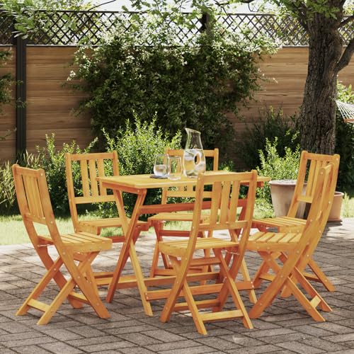 Qnhdfrt 6er Set Klappstühle aus Massivholz Akazie Braun, Faltbare Gartenstühle Campingstühle Outdoor (36x46x86 cm) für Balkon Terrasse Garten von Qnhdfrt