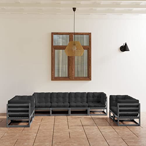 Qnhdfrt 8-TLG Gartenlounge Set 70x70 cm Massiv Kiefer Grau Anthrazit Outdoor Möbel Modular Erweiterbar Robust & Bequem für Garten Balkon Terrasse Qnhdfrt 8-TLG Gartenlounge Set 70x70 cm Massiv Kiefer Grau Anthrazit Outdoor Möbel Modular Erweiterbar Robust & Bequem für Garten Balkon Terrasse von Qnhdfrt