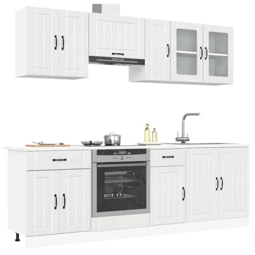 Qnhdfrt 8-TLG. Küchenschrank-Set Lucca Hochglanz-Weiß aus Holzwerkstoff und Glas - Elegante Küchenzeile mit Viel Stauraum, Verstellbaren Füßen und Modernem Design für Ihre Küche Qnhdfrt 8-TLG. Küchenschrank-Set Lucca Hochglanz-Weiß aus Holzwerkstoff und Glas - Elegante Küchenzeile mit Viel Stauraum, Verstellbaren Füßen und Modernem Design für Ihre Küche von Qnhdfrt