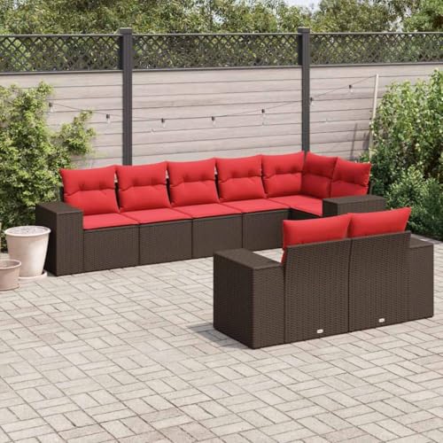 Qnhdfrt 8-Teiliges Polyrattan Gartensofa Set modular Ecksofa mit Rücken- und Sitzkissen 62x62x69 cm Braun Modernes Balkon-Lounge für Garten Terrasse Innenhof Qnhdfrt 8-Teiliges Polyrattan Gartensofa Set modular Ecksofa mit Rücken- und Sitzkissen 62x62x69 cm Braun Modernes Balkon-Lounge für Garten Terrasse Innenhof von Qnhdfrt
