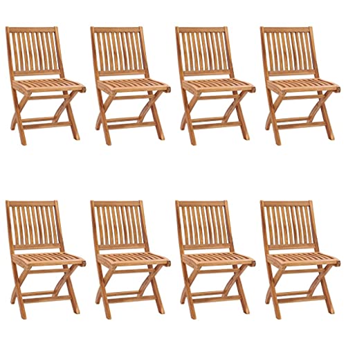 Qnhdfrt 8 klappbare Gartenstühle Massiv Teakholz 46,5x58x88 cm klappstuhl Outdoor Stuhl mit wasserbasierendem Lack für Garten Balkon Camping Küche oder Bistro von Qnhdfrt