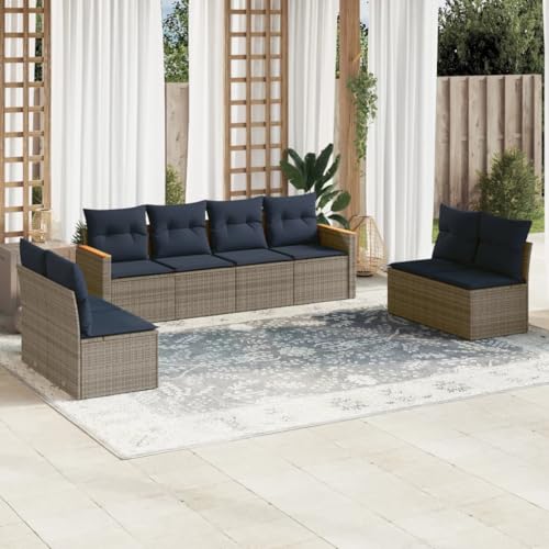 Qnhdfrt 8-teiliges Gartensofa Set Grau Polyrattan mit Aufbewahrung platzsparend modular 55x62x69 cm Robustes Balkonmöbel für Garten Terrasse Balkon Qnhdfrt 8-teiliges Gartensofa Set Grau Polyrattan mit Aufbewahrung platzsparend modular 55x62x69 cm Robustes Balkonmöbel für Garten Terrasse Balkon von Qnhdfrt