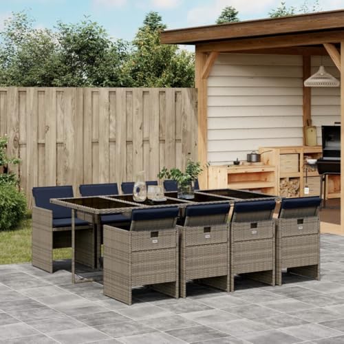 Qnhdfrt 9-TLG Gartenmöbel Set 220x106 cm Glastisch Polyrattan klappbarer Gartenstuhl marineblaue Kissen Langlebig für Balkon Terrasse und Campingplatz Qnhdfrt 9-TLG Gartenmöbel Set 220x106 cm Glastisch Polyrattan klappbarer Gartenstuhl marineblaue Kissen Langlebig für Balkon Terrasse und Campingplatz von Qnhdfrt