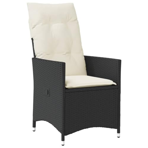 Qnhdfrt 9-TLG. Garten Essgruppe Schwarz PE Rattan mit Kissen Verstellbare Relaxsessel und Tisch für Terrasse Garten Balkon Qnhdfrt 9-TLG. Garten Essgruppe Schwarz PE Rattan mit Kissen Verstellbare Relaxsessel und Tisch für Terrasse Garten Balkon von Qnhdfrt