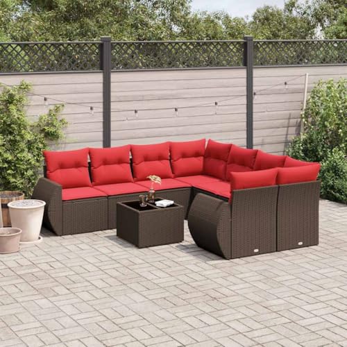 Qnhdfrt 9-Teiliges Gartensofa Set Polyrattan Braun mit Glastisch 62 x 55 cm Modular Balkonmöbel mit dicken Kissen Modernes Lounge Design für Garten Terrasse und kleine Balkone Qnhdfrt 9-Teiliges Gartensofa Set Polyrattan Braun mit Glastisch 62 x 55 cm Modular Balkonmöbel mit dicken Kissen Modernes Lounge Design für Garten Terrasse und kleine Balkone von Qnhdfrt