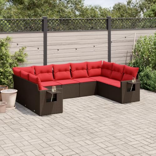 Qnhdfrt 9-Teiliges Gartensofa Set aus Polyrattan mit praktischen Klappbeistelltischen 55 x 55 cm Sitzfläche UV-beständiges Outdoor Loungemöbel Braun für Terrasse Balkon Garten Qnhdfrt 9-Teiliges Gartensofa Set aus Polyrattan mit praktischen Klappbeistelltischen 55 x 55 cm Sitzfläche UV-beständiges Outdoor Loungemöbel Braun für Terrasse Balkon Garten von Qnhdfrt