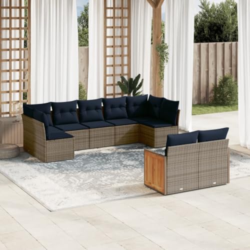 Qnhdfrt 9-Teiliges Gartensofa Set grau Polyrattan Lounge Balkonmöbel 62x62x69 cm modular platzsparend für Garten Terrasse und kleine Balkone Qnhdfrt 9-Teiliges Gartensofa Set grau Polyrattan Lounge Balkonmöbel 62x62x69 cm modular platzsparend für Garten Terrasse und kleine Balkone von Qnhdfrt
