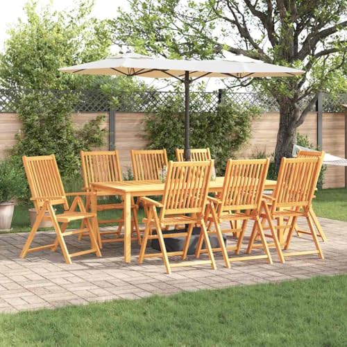 Qnhdfrt 9 teilige Essgruppe aus massivem Akazienholz Klappbarer Tisch und Stühle Set für Garten und Terrasse mit verstellbaren Sitzpositionen und wetterfester Oberfläche Qnhdfrt 9 teilige Essgruppe aus massivem Akazienholz Klappbarer Tisch und Stühle Set für Garten und Terrasse mit verstellbaren Sitzpositionen und wetterfester Oberfläche von Qnhdfrt