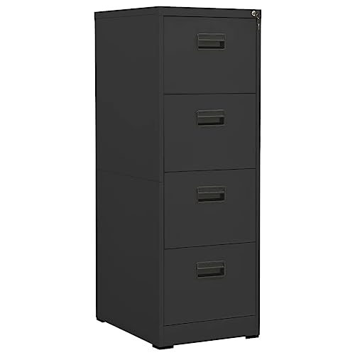 Qnhdfrt Aktenschrank Anthrazit 46x62x133 cm Moderner Büroschrank aus Stahl mit 4 Schubladen & Schloss Robuste Aufbewahrung für A4 und Legal Dokumente Qnhdfrt Aktenschrank Anthrazit 46x62x133 cm Moderner Büroschrank aus Stahl mit 4 Schubladen & Schloss Robuste Aufbewahrung für A4 und Legal Dokumente von Qnhdfrt