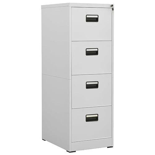 Qnhdfrt Aktenschrank Hellgrau Modernes Design aus Stahl mit 4 Schubladen und Schloss Sicher und Langlebig für Büro Homeoffice und Archiv 46 x 62 x 133 cm Qnhdfrt Aktenschrank Hellgrau Modernes Design aus Stahl mit 4 Schubladen und Schloss Sicher und Langlebig für Büro Homeoffice und Archiv 46 x 62 x 133 cm von Qnhdfrt