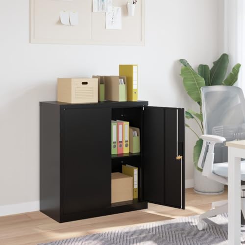 Qnhdfrt Aktenschrank Schwarz 79x40x90 cm aus pulverbeschichtetem Stahl Robust & Abschließbar mit Regal und Wandhalterung für Büro Homeoffice und Archiv Qnhdfrt Aktenschrank Schwarz 79x40x90 cm aus pulverbeschichtetem Stahl Robust & Abschließbar mit Regal und Wandhalterung für Büro Homeoffice und Archiv von Qnhdfrt