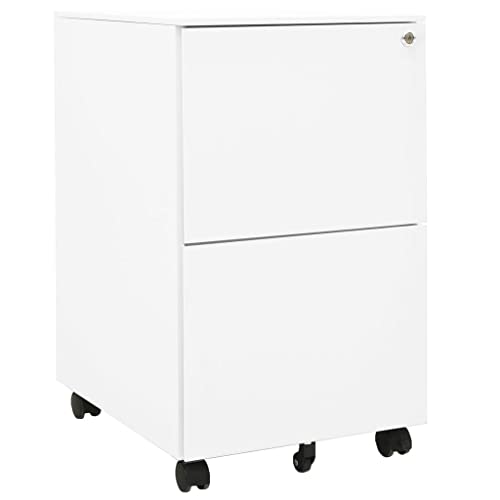 Qnhdfrt Aktenschrank Weiß 39x45x67 cm aus Stahl mit 2 Schubladen und Rollen für Büro Aufbewahrung von A4 Legal und Letter Dokumenten Qnhdfrt Aktenschrank Weiß 39x45x67 cm aus Stahl mit 2 Schubladen und Rollen für Büro Aufbewahrung von A4 Legal und Letter Dokumenten von Qnhdfrt