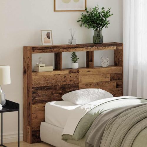 Qnhdfrt Altholz Kopfteil mit Blauer LED Beleuchtung 120 x 17 x 102 cm Massivholz rustikales Bett Kopfteil für Schlafzimmer Modernes Design Stimmungslicht Qnhdfrt Altholz Kopfteil mit Blauer LED Beleuchtung 120 x 17 x 102 cm Massivholz rustikales Bett Kopfteil für Schlafzimmer Modernes Design Stimmungslicht von Qnhdfrt